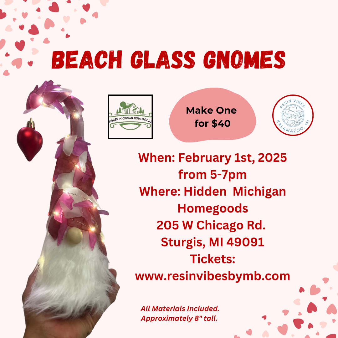 Beach Glass: Valentine Gnomes at Hidden Michigan Homegoods
