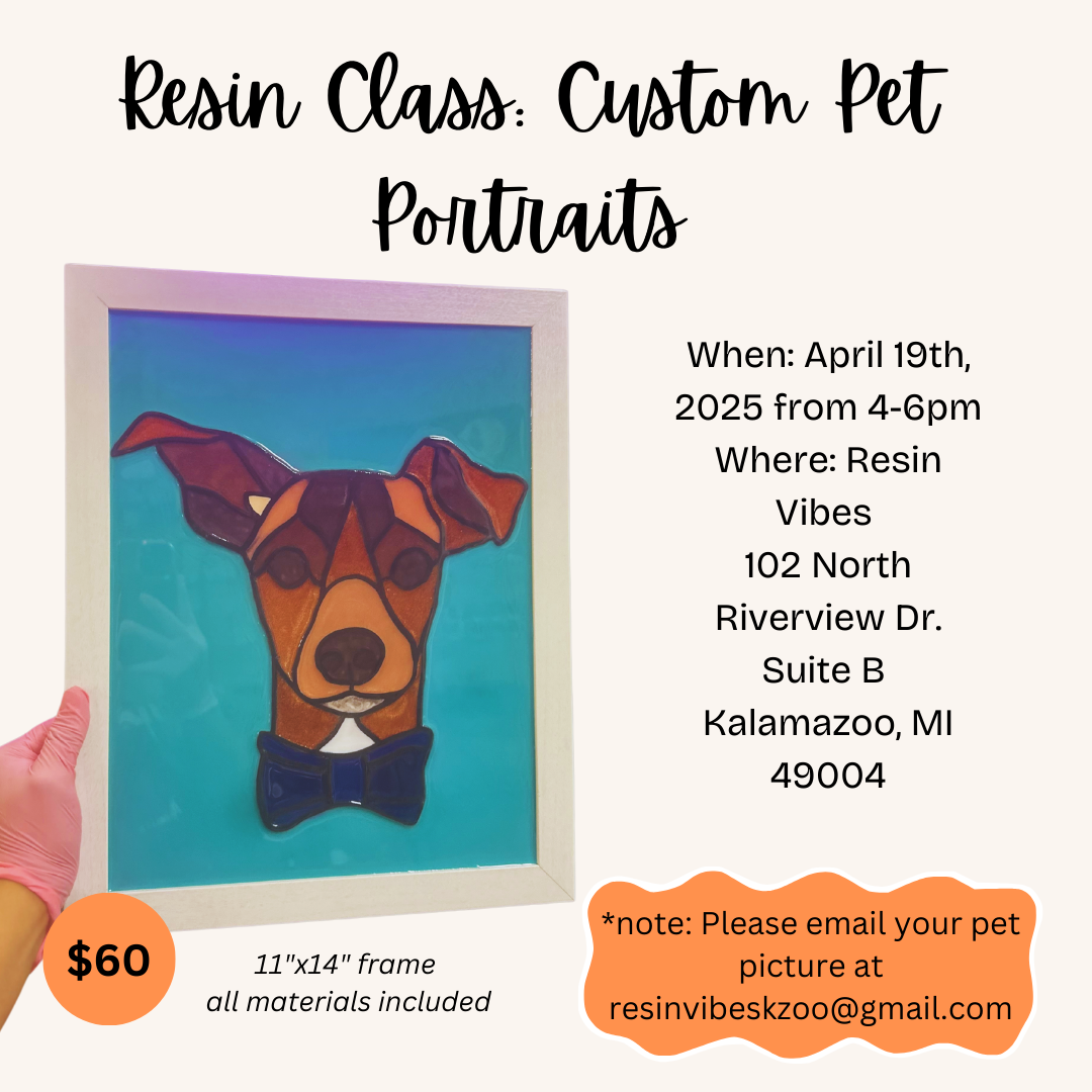 Pet Portrait Resin Class: Faux stained glass