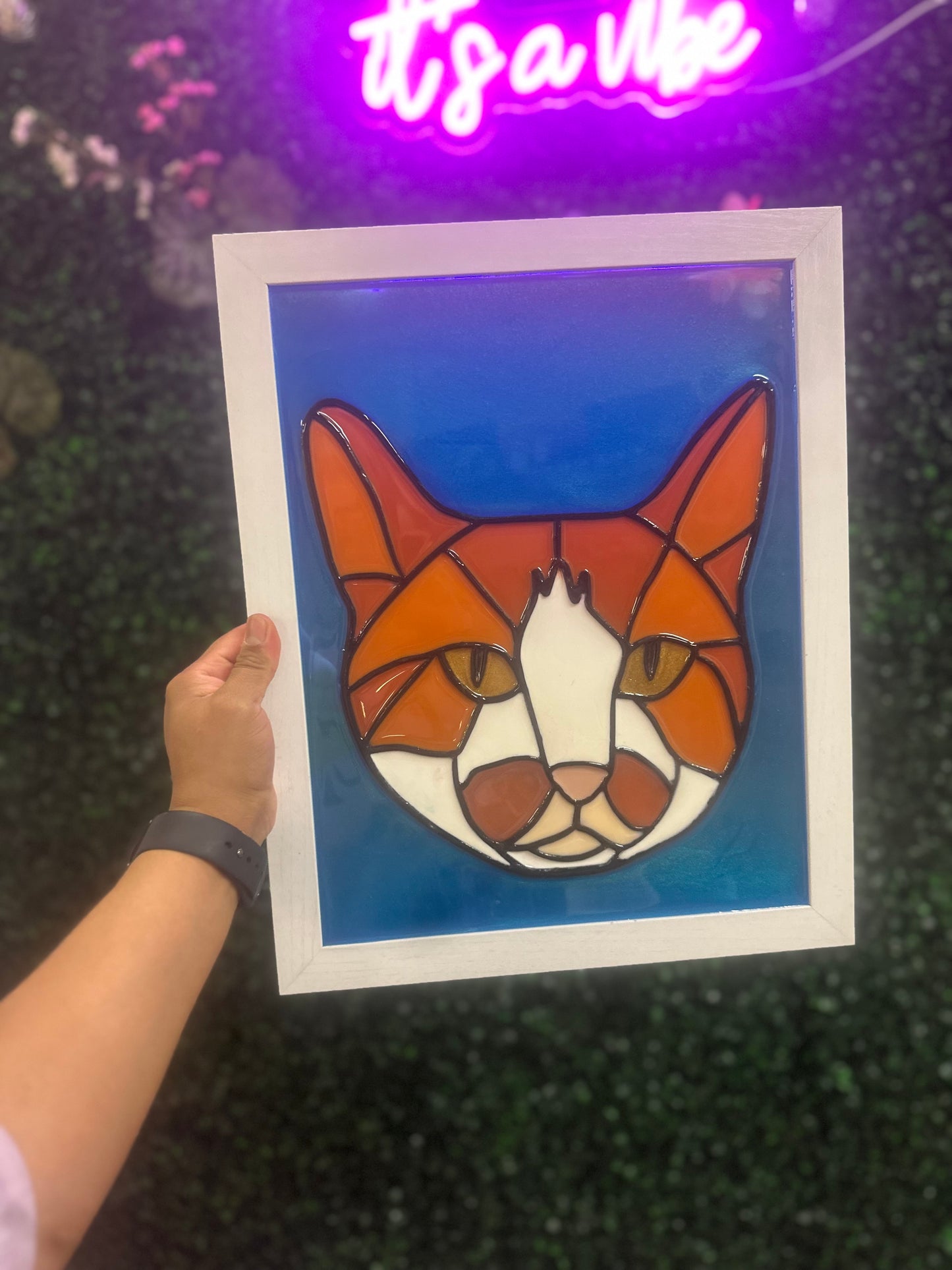 Resin Class: Pet Portraits Faux stained glass