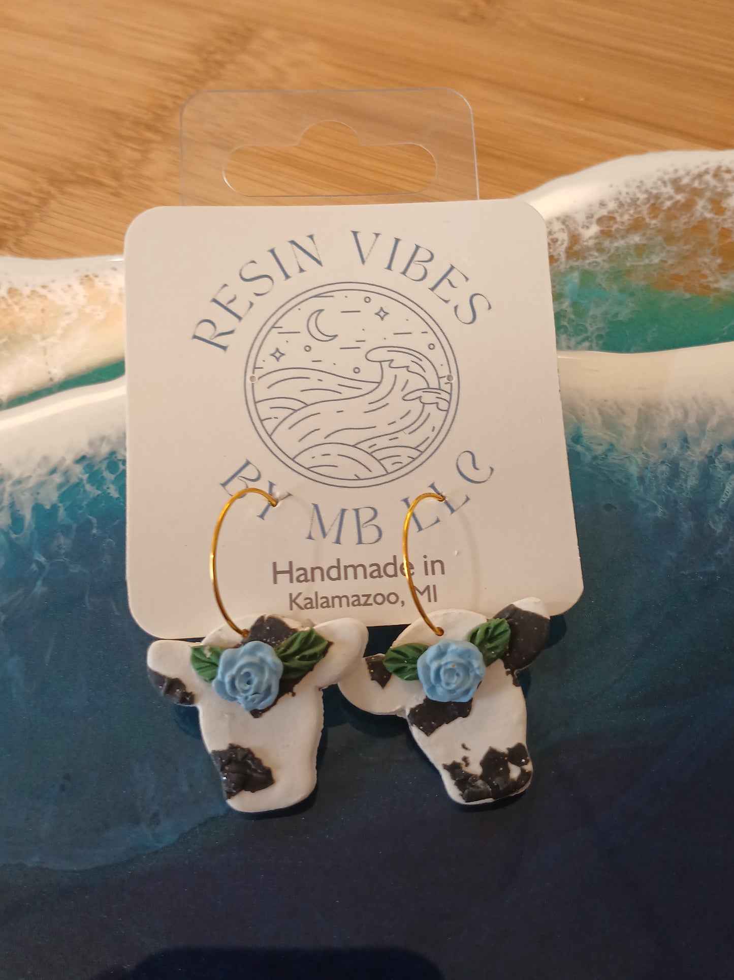 Flower Cow Earrings