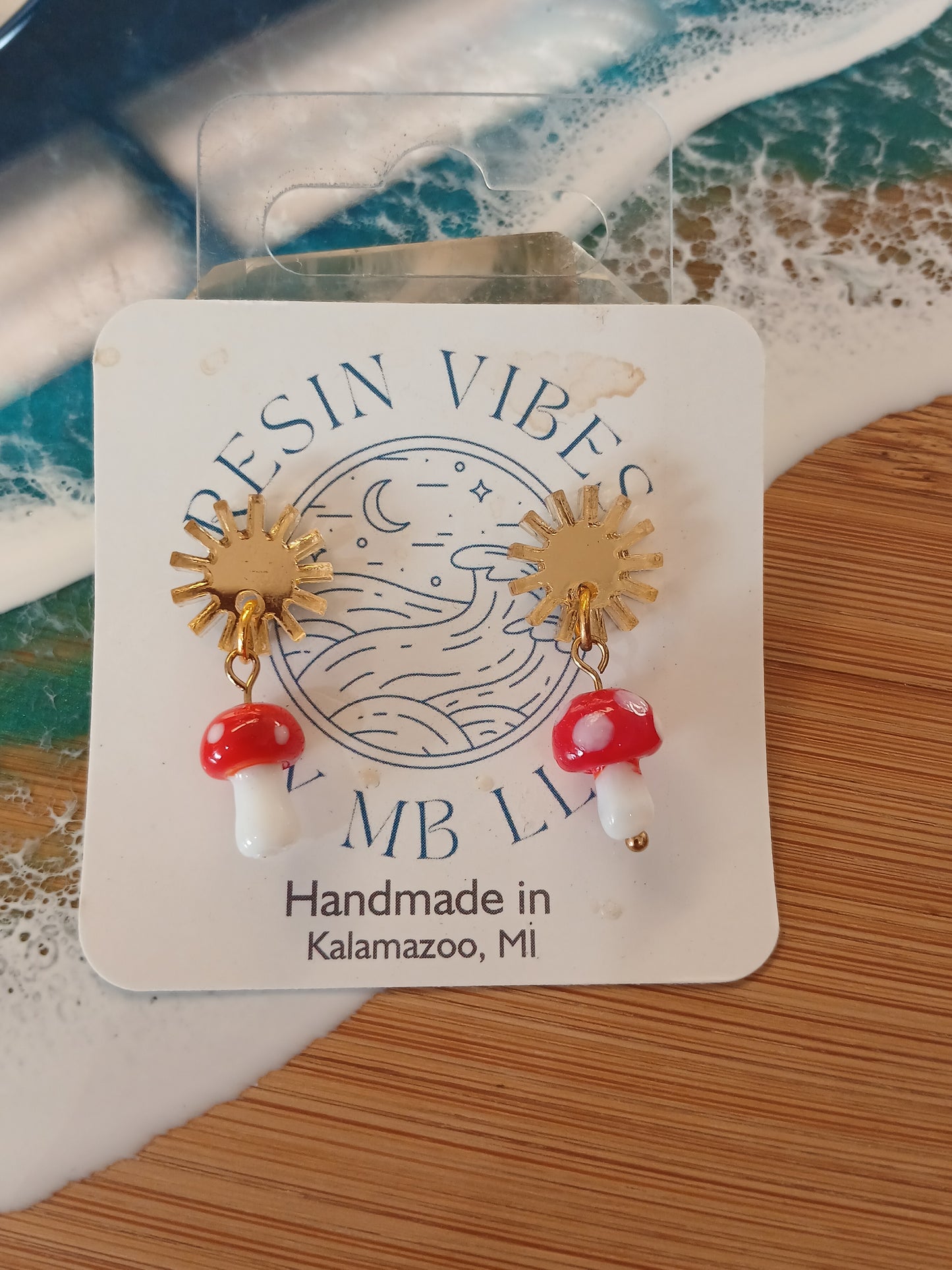 Glass Mushroom Earrings