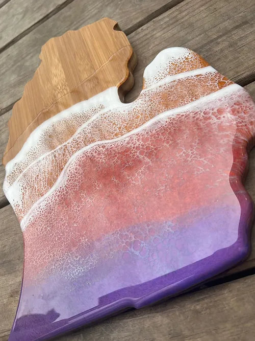 Michigan Mitten Sunset Charcuterie Board