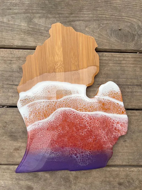 Michigan Mitten Sunset Charcuterie Board
