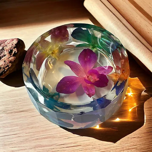 Colorful Orchid Ring Dish