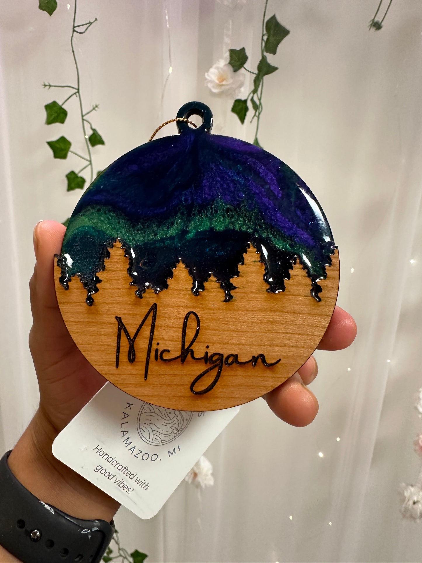 Northern Lights Michigan Ornament