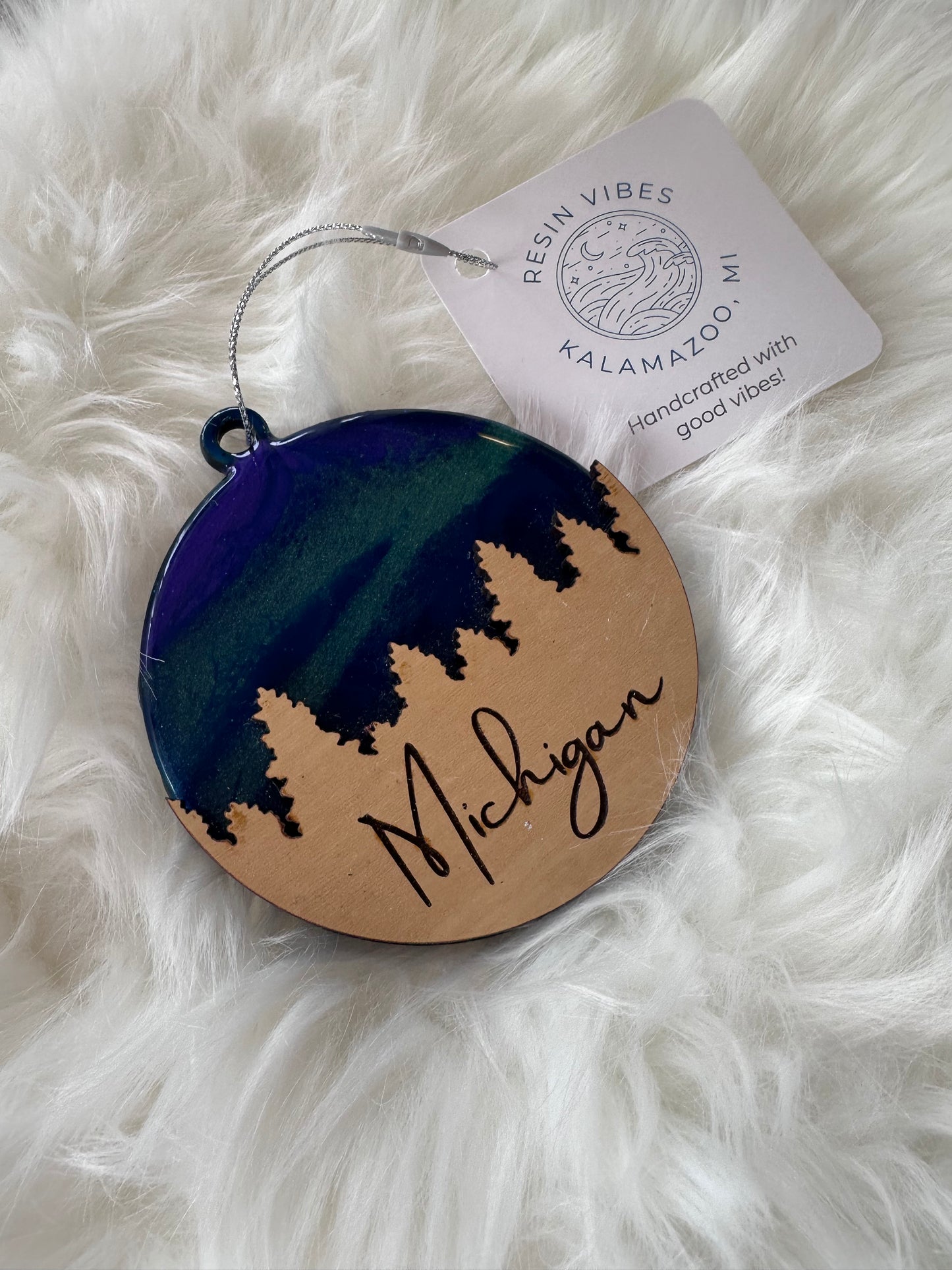 Northern Lights Michigan Ornament