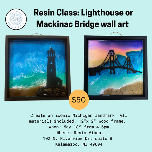 Resin Class: Michigan Lighthouse or Mackinac Bridge