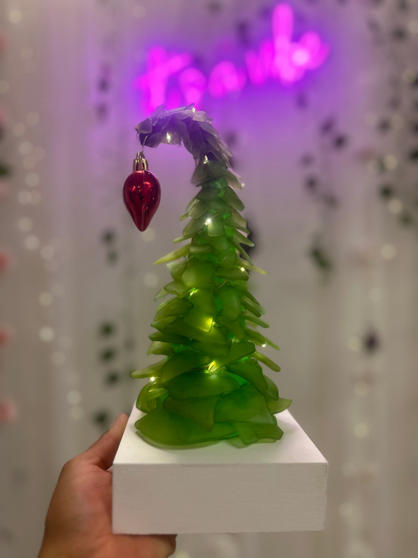 Faux Beach Glass Christmas Trees (December)