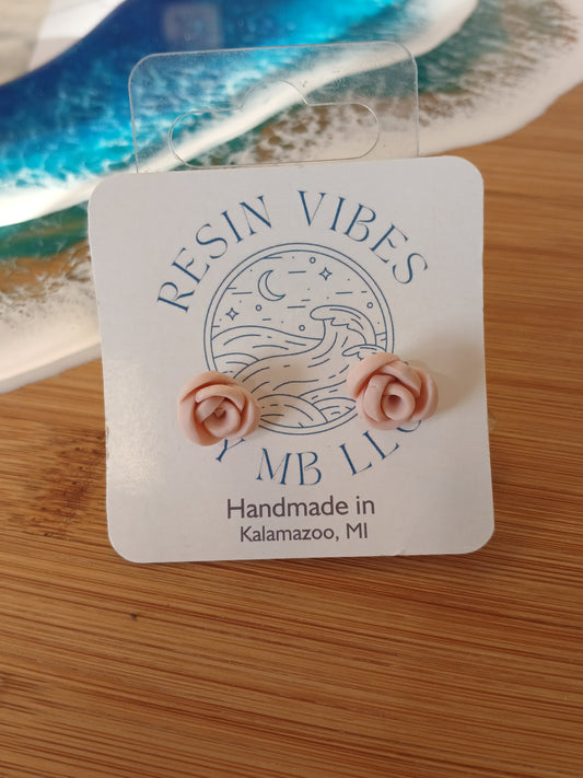 Rose Bud Stud Earrings