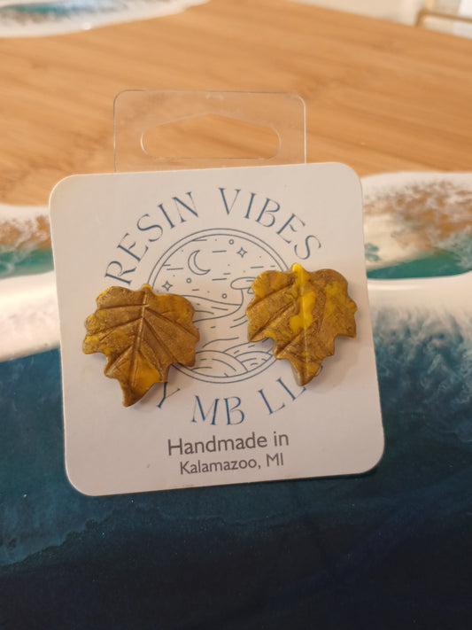 Maple Leaf Stud Earrings