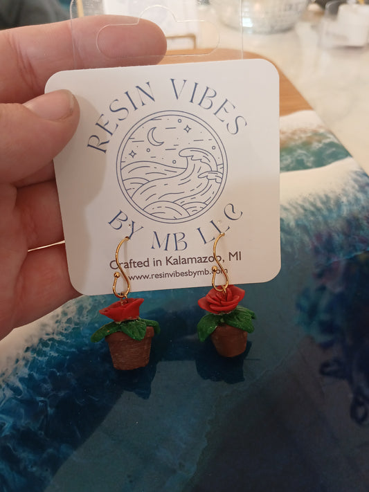 Rose Pot Earrings