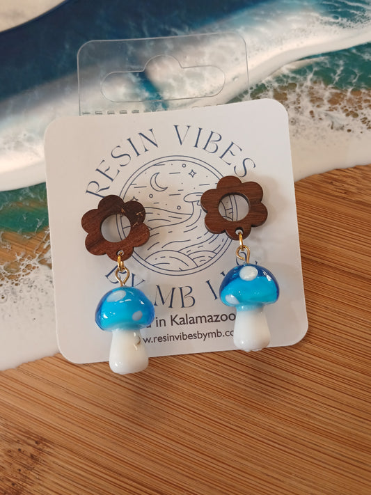 Glass Mushroom Earrings