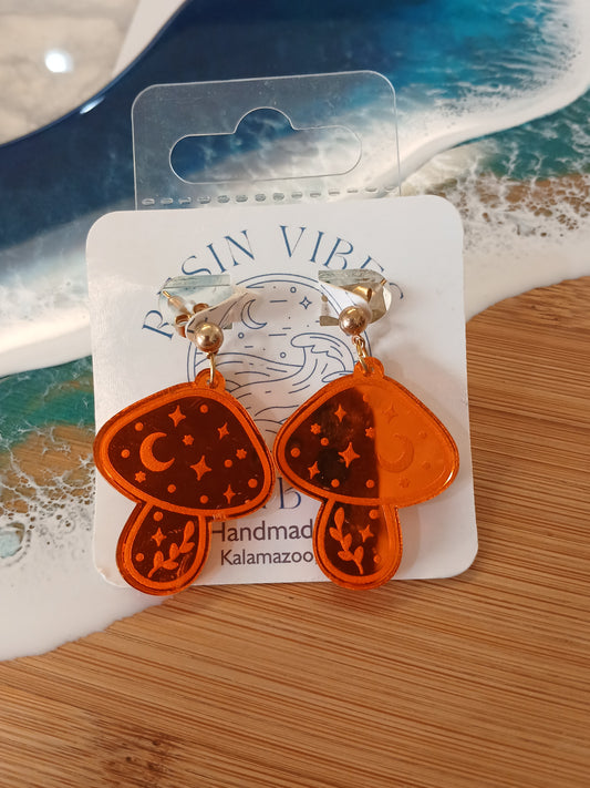 Shimmering Mushroom Earrings