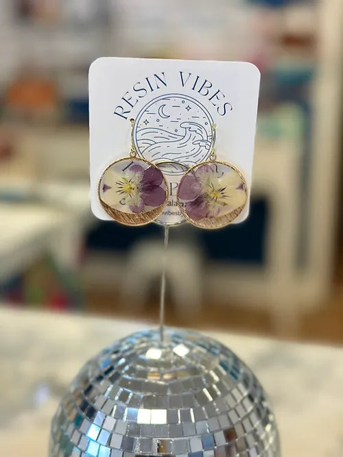 Pressed Pansy Earrings