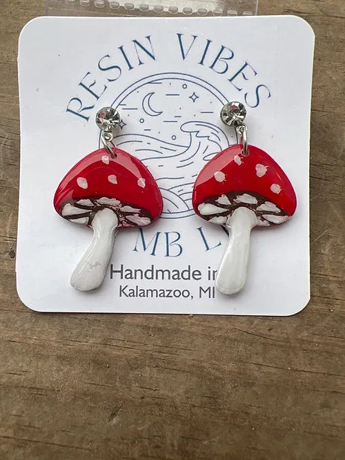 Trippy Mushroom Earrings