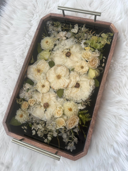 Wood Tray Floral Keepsake