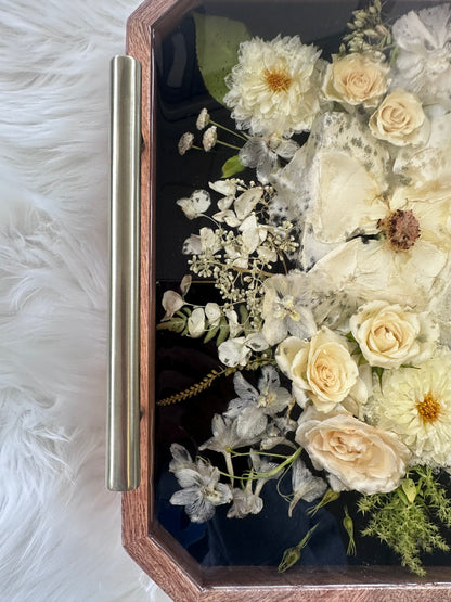 Wood Tray Floral Keepsake