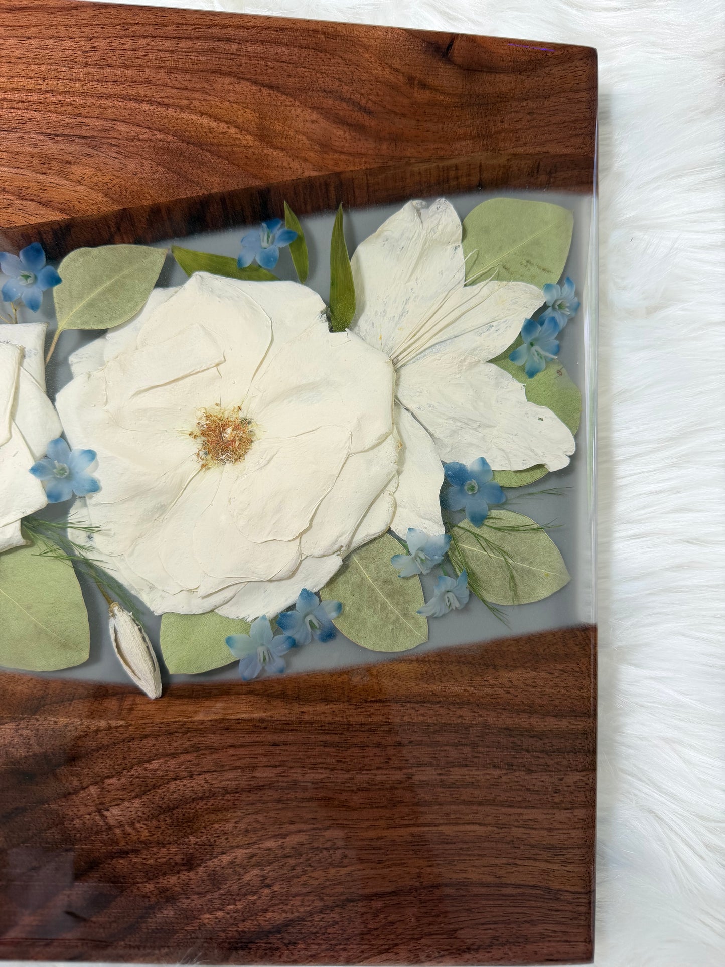 Walnut Charcuterie  Board Floral Keepsake