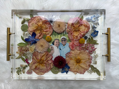 Acrylic Tray Floral Keepsakes