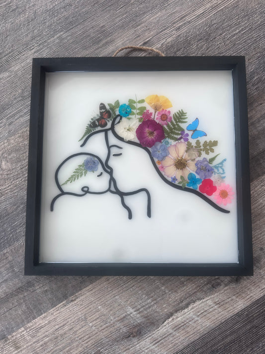 Mommy and Baby Silhouette wall art