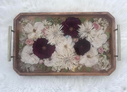 Wood Tray Floral Keepsake